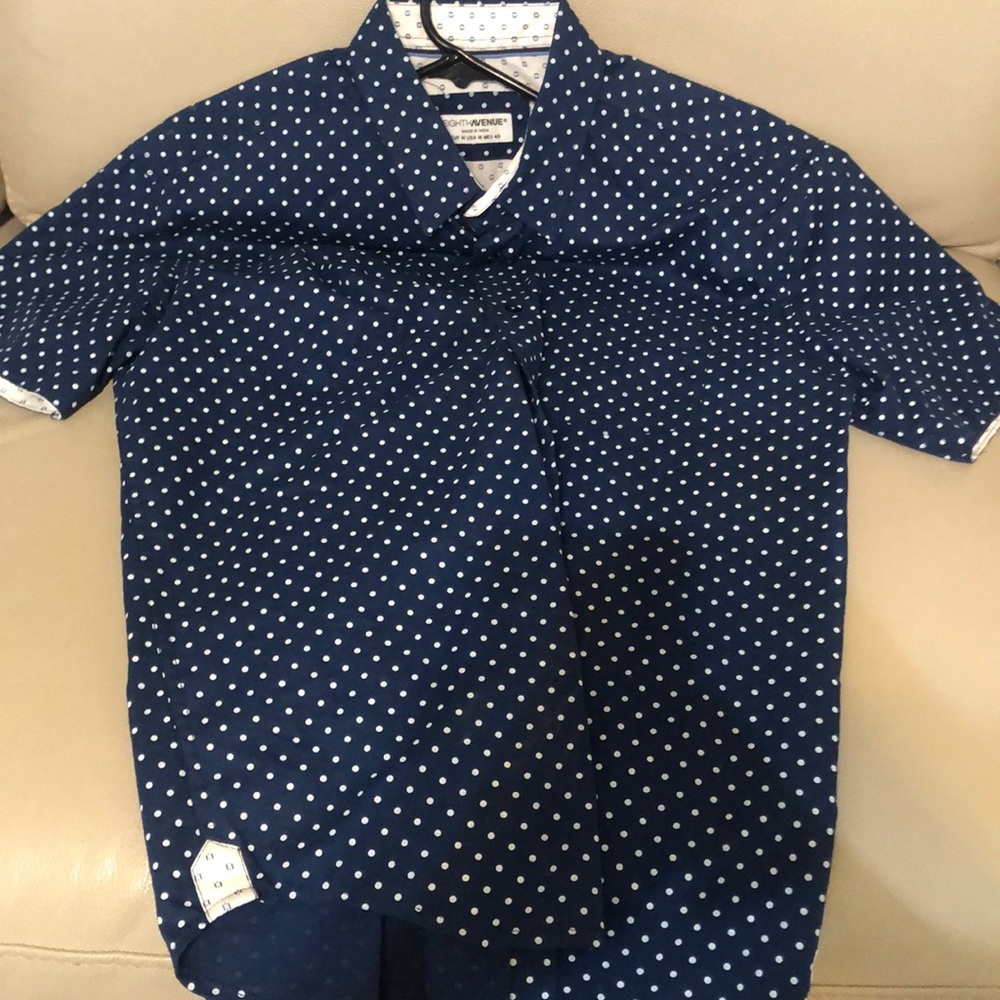 White and blue dress up shirt and in great condition